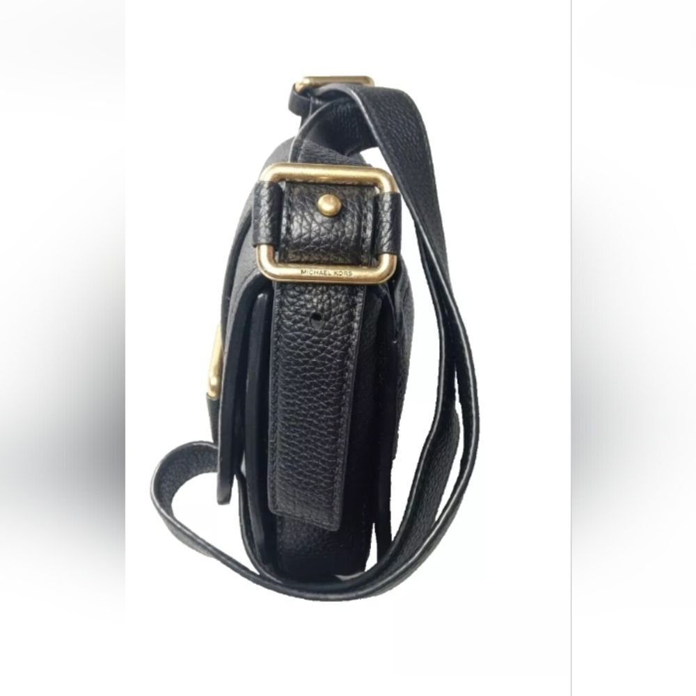 Michael Kors Maxine Pebbled Saddle bag - Black Leather - Picture 5 of 10